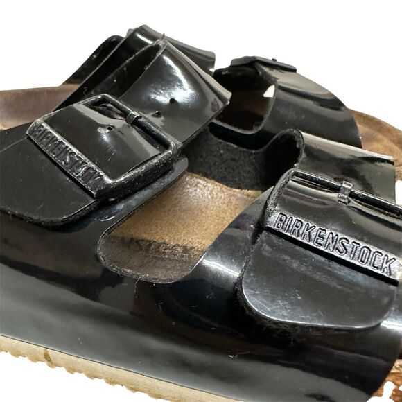 BIRKENSTOCK Arizona Sandals Black Patent Size 42 - Picture 2 of 12